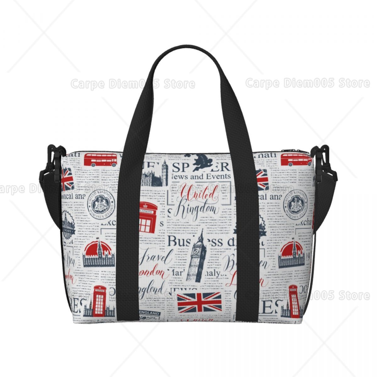 Women Bags In Uk - Vintage UK London Newspaper Travel Luggage