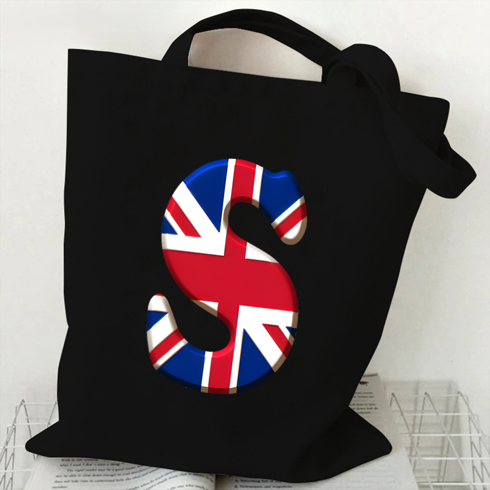 Women Bags In Uk - A-Z 26 Letter Canvas Tote Bag