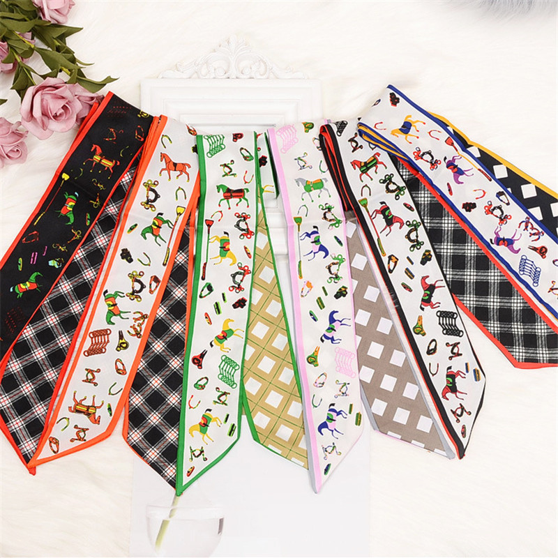 Horse Plaid Skinny Scarf Women - Women Bags Branded review and price