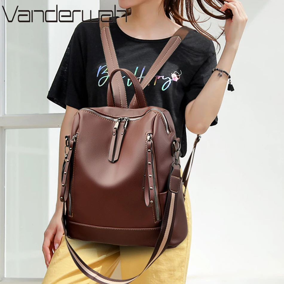 Brand Luxury Backpacks Soft Le - Women'S Young Bags review and price