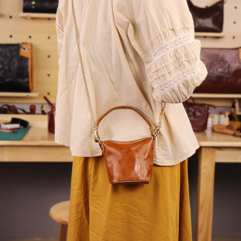 Oil Wax Leather Mini Bucket Ba - Women'S Bags Top 10 review and price